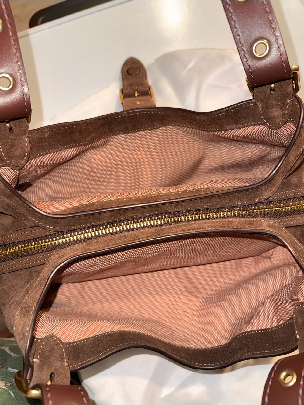 Brown Suede Shoulder Bag - Drifter 31 Coach - Picture 4 of 5